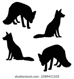 Fox Silhouette, Fox illustration, wolf icon Silhouette, wolf Silhouette illustration