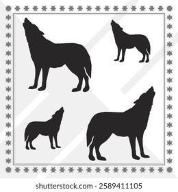 Fox Silhouette, Fox illustration, wolf icon Silhouette, wolf Silhouette illustration