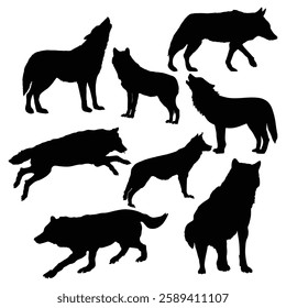 Fox Silhouette, Fox illustration, wolf icon Silhouette, wolf Silhouette illustration