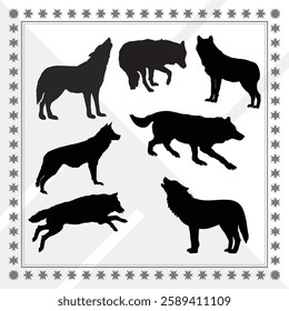 Fox Silhouette, Fox illustration, wolf icon Silhouette, wolf Silhouette illustration