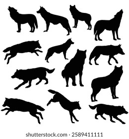 Fox Silhouette, Fox illustration, wolf icon Silhouette, wolf Silhouette illustration