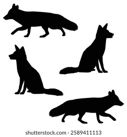 Fox Silhouette, Fox illustration, wolf icon Silhouette, wolf Silhouette illustration