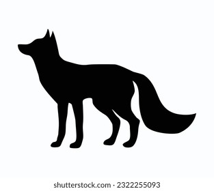Fox silhouette isolated on white background.Vector.