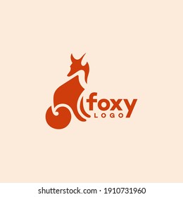Fox silhouette logo design template. Vector illustration.