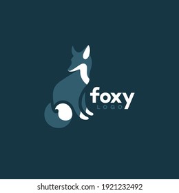Plantilla de diseño del logotipo de la silueta de Fox en dos colores. Ilustración vectorial.