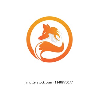 Fox silhouette logo design vector illustration