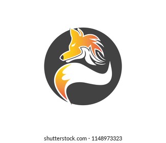 Fox silhouette logo design vector illustration