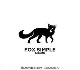 fox silhouette logo icon designs illustration template