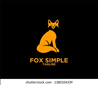 fox silhouette logo icon designs illustration template