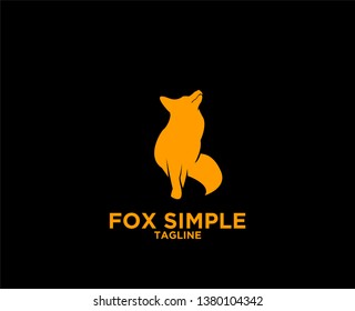 fox silhouette logo icon designs illustration template