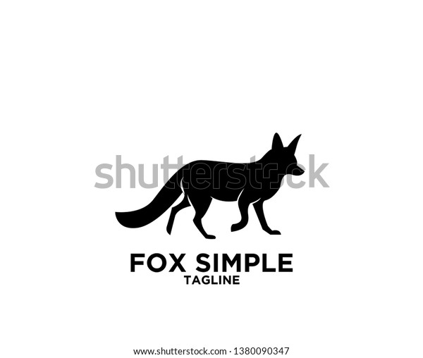 Fox Silhouette Logo Icon Designs Illustration Stock Vector (Royalty ...