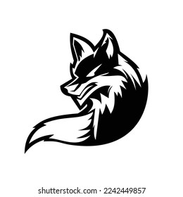 Fox silhouette logo symbol design illustration. Clean logo mark design. Illustration for personal or commercial business branding.