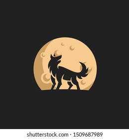 fox silhouette logo-vector design illustration