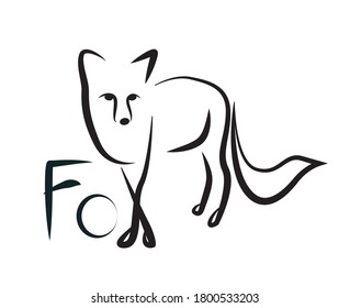 fox silhouette in minimal style