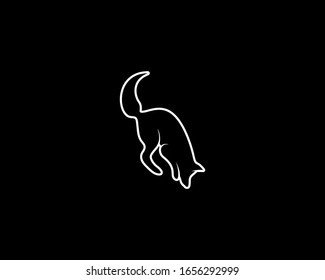 Fox Silhouette on Black Background. Isolated Vector Animal Template for Logo Company, Icon, Symbol etc