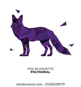 Fox Silhouette Polygonal Vector Illustration