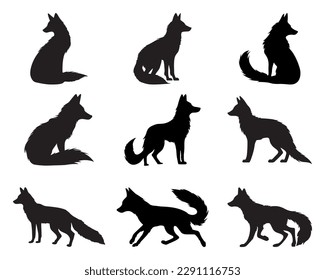 Fox silhouette set 