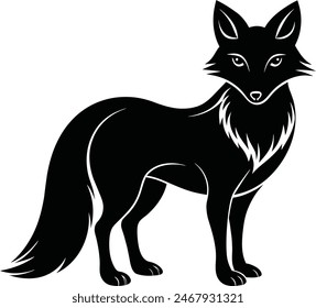 Fox silhouette set - isolated vector images of wild animals