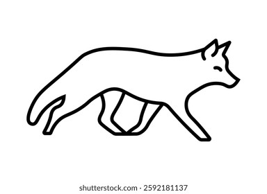 Fox silhouette. Set. Vector illustration isolated on a white background
