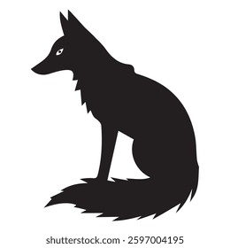 Fox silhouette. Simple vector illustration on white background