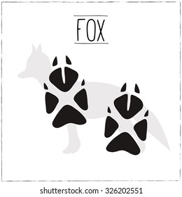 Fox Silhouette with trails. Vector Illustration.