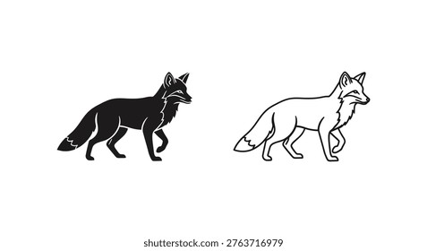 Fox Silhouette Vector Art Designs Vector