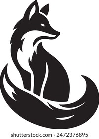 Fox silhouette vector art illustration