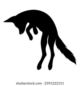 Fox. Fox Silhouette Vector. vector black silhouette.