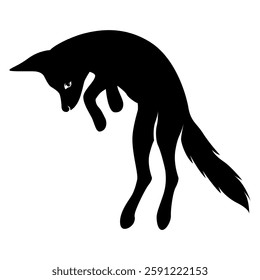 Fox. Fox Silhouette Vector. vector black silhouette.
