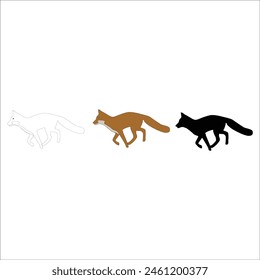 Fox silhouette vector clipart design
