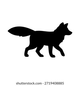 Projeto de ilustração plana de vetor de silhueta Fox.