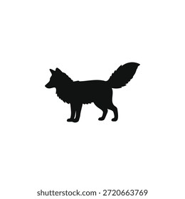 Projeto de ilustração plana de vetor de silhueta Fox.