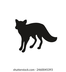 Fox silhouette in vector, flat style.