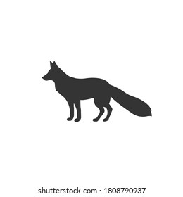 Fox silhouette vector, icon on a white background