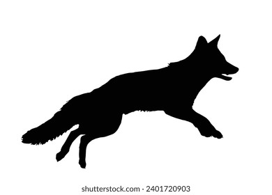 Fox Silhouette. Fox Vector Illustration.