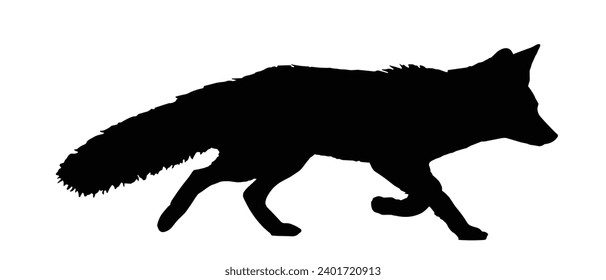 Fox Silhouette. Fox Vector Illustration.