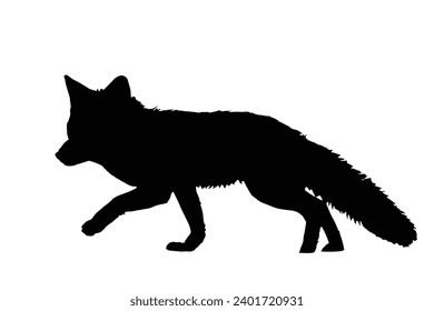 Fox Silhouette. Fox Vector Illustration.