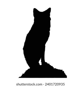 Fox Silhouette. Fox Vector Illustration.