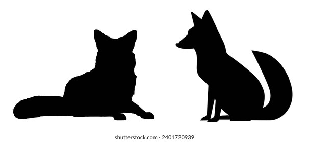 Fox Silhouette. Ilustración del vector Fox.