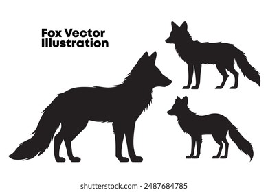 Fox Silhouette. Fox Vector Illustration.