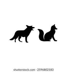 Fox silhouette with vector of illustration 