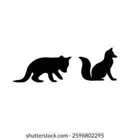 Fox silhouette with vector of illustration 