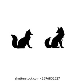 Fox silhouette with vector of illustration 