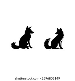Fox silhouette with vector of illustration 
