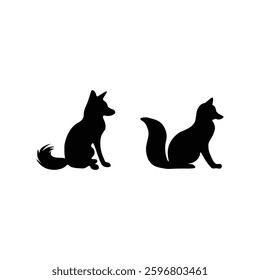 Fox silhouette with vector of illustration 