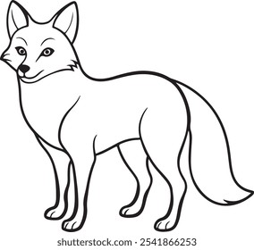A fox silhouette vector illustration art isolated white 