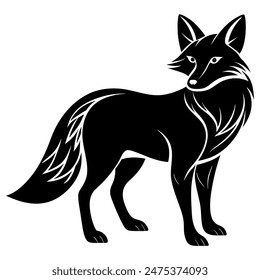 fox silhouette vector illustration Design in white background