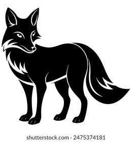 fox silhouette vector illustration Design in white background
