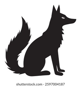A Fox Silhouette Vector Illustration on white