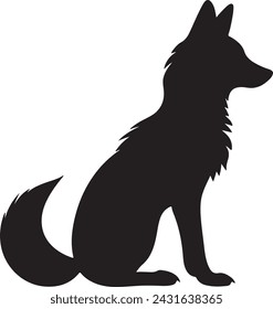 Fox Silhouette Vector Illustration White Background